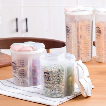 

Multiple Grid Food Storage Box Nordic Moisture-proof Sealed Candy Jars Container Transparent Grain Dispenser Kitchen Organizer