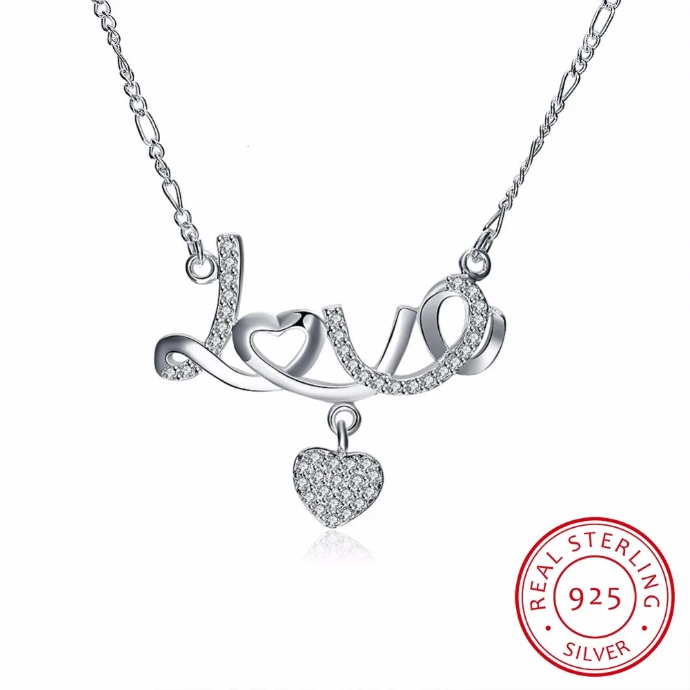 Серебряное колье 925 пробы, ожерелье для женщин, Любовное сердце, ожерелье s& Подвески с камнем, винтажные ювелирные украшения