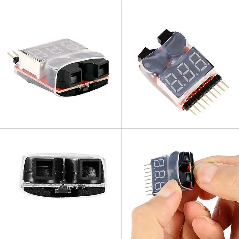 

RC Buzzer 1-8S Lipo Alarm Warner Schutz Checker Voltage LED Tester Buzzer W5N9