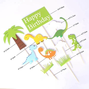 

Dinosaur DIY Cupcake Topper Cake Flags Kids Happy Birthday Party Baking Decoration For Children's Birthdday Children's day !