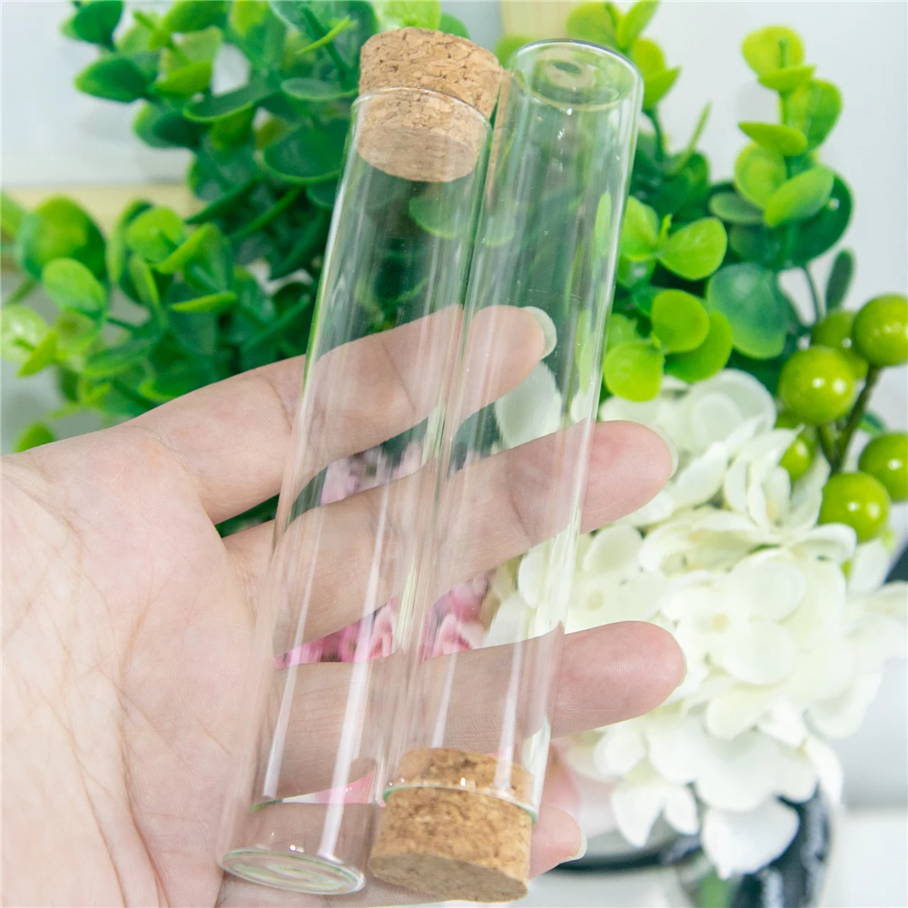 50pcs/lot 22*120mm 30ml Transparent Clear Bottles With Cork Stopper Food Grade Glass Vials Jars Storage Bottles Test Tube Jars 6