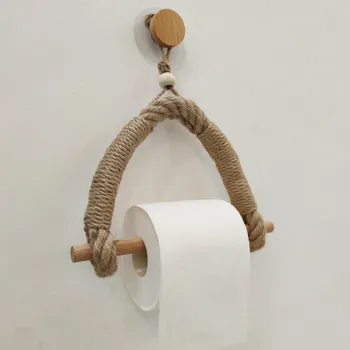 

Bathroom decor supplies, hanging rope Vintage towel, toilet paper holder for home, kitchen paper holder, toilet paper holder