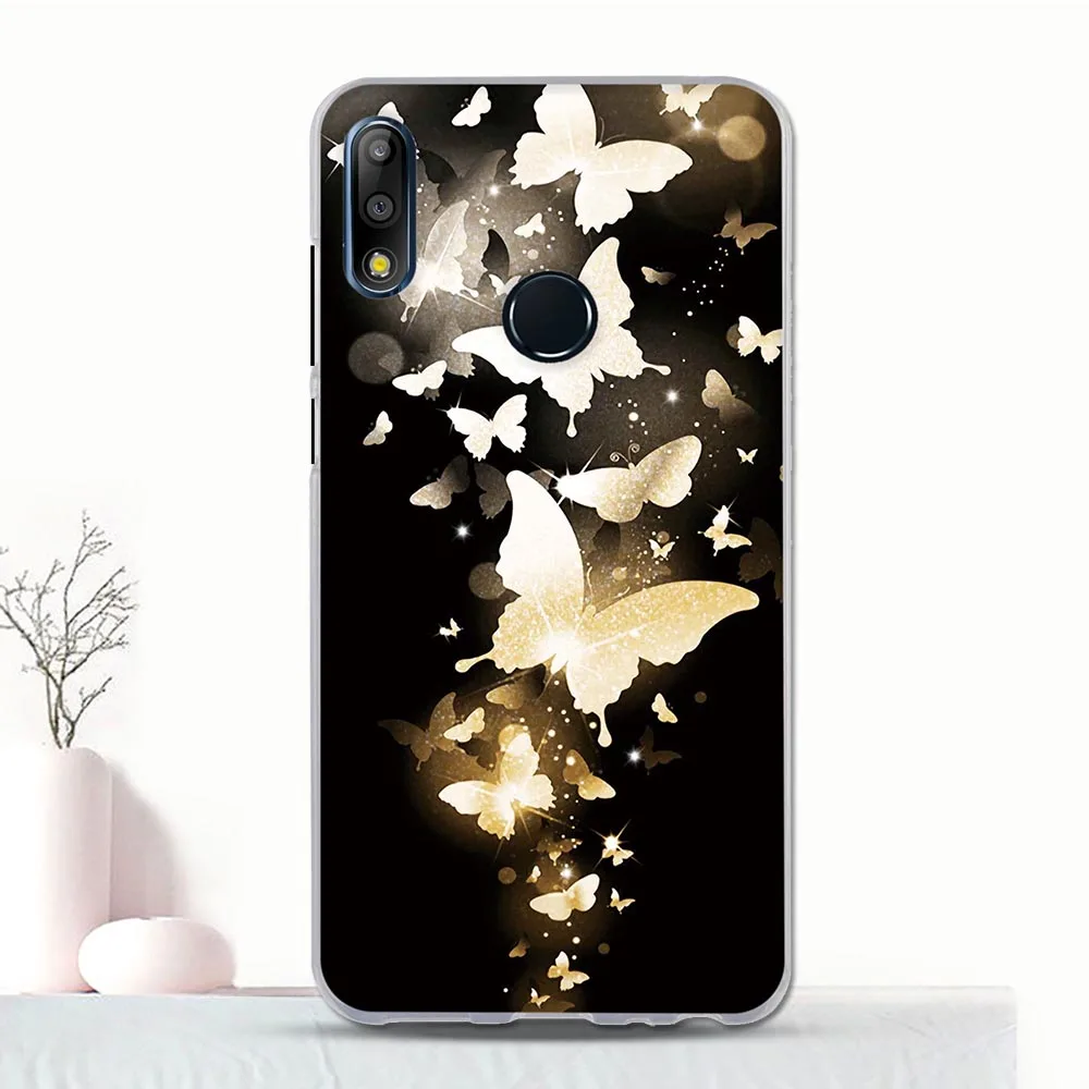 Мягкий силиконовый чехол для Asus Zenfone Max Pro M2 ZB631KL из ТПУ с 3d рисунком бампер|Бамперы|