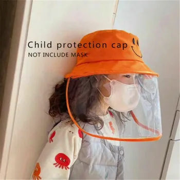 

Kids Anti Saliva Splash Hat Isolation Mask Transparent Face Shield Dustproof Windproof Fisherman Hat Anti UV Sun Cap