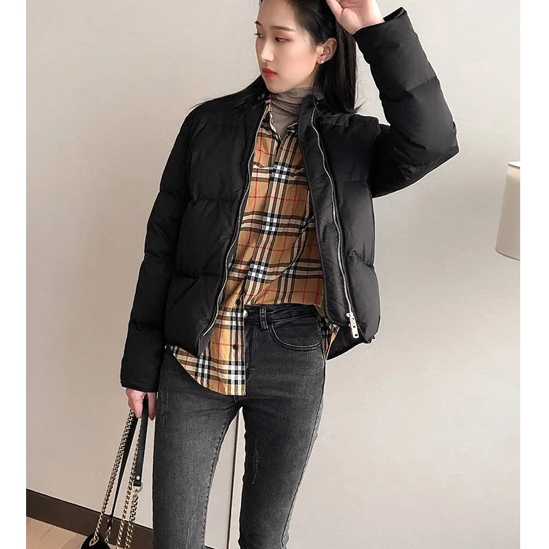 90% White Goose Down Collar Baseball Women's Down Jacket New Thick Warm Jacket Women Short Down Jacket