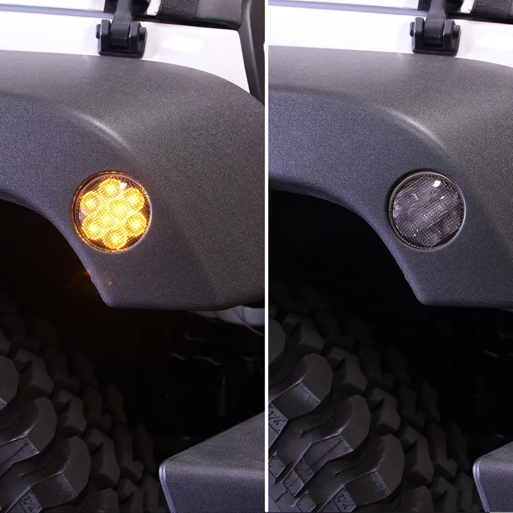 Для Jeep JK аксессуары переднее крыло Копченый светодиодный поворотник боковой