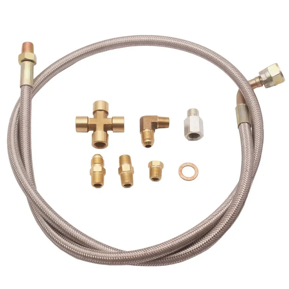 3" плетеная нержавеющая сталь турбо заряд 1/8 NPT фитинг линия подачи масла для T3/T4
