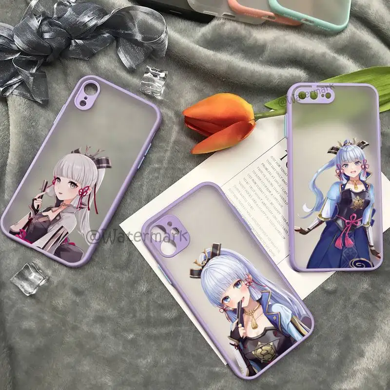 Kamisato Ayaka Genshin Impact Phone Case For IPhone 7 8 Plus Xr X Xs 11 12 13 Pro Max Purple Matte Translucent Funda | Мобильные