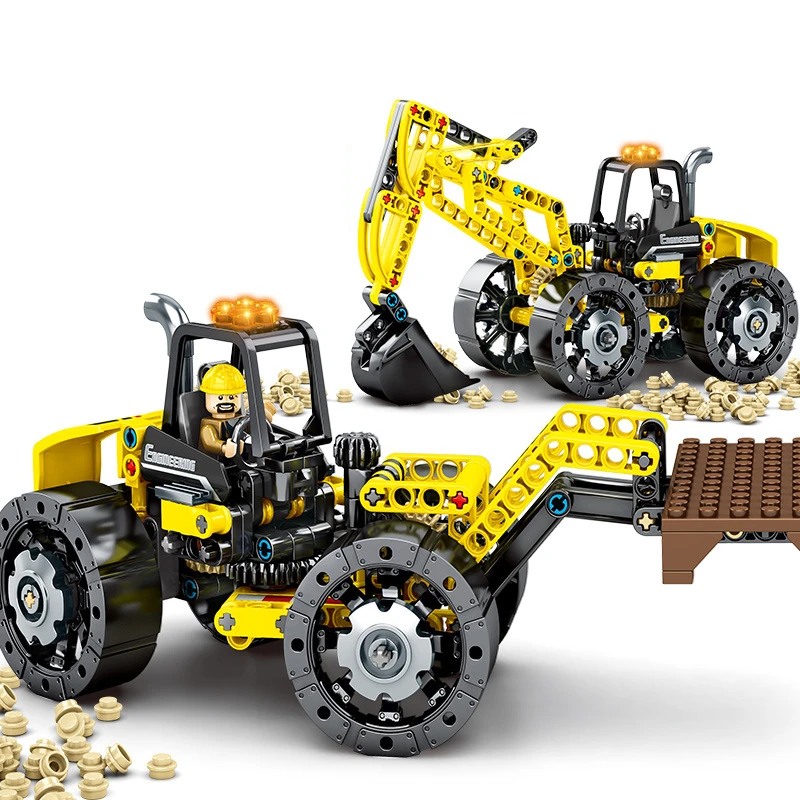 

Technic City Engineering Vehicles 3 In 1 Forklift Truck Crane model kit Building Blocks sets Bricks kids Toys for Children boys