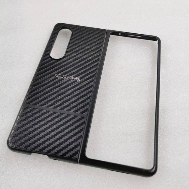 SAMSUNG Galaxy Z Fold 1 2 3 Luxury Carbon Fiber Soft Rubber Phone Case Protective Back Cover for Z Fold3 SM-F9260 Fold2