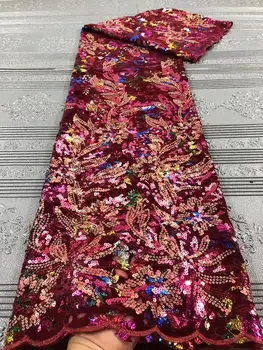 

African Velvet Lace Fabric 2020 High Qality Lace Newest Wedding Nigerian French Lace Material For Women Dress