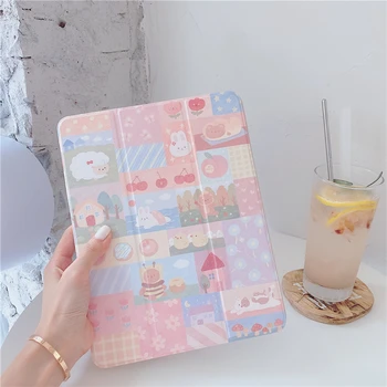 

Cute Cartoon With Pencil Slot Case For iPad AIR 3 10.5 Pro 2020 11 10.9 inch Cases for iPad 2017 2018 Air2 9.7 Mini 5 Cover Capa