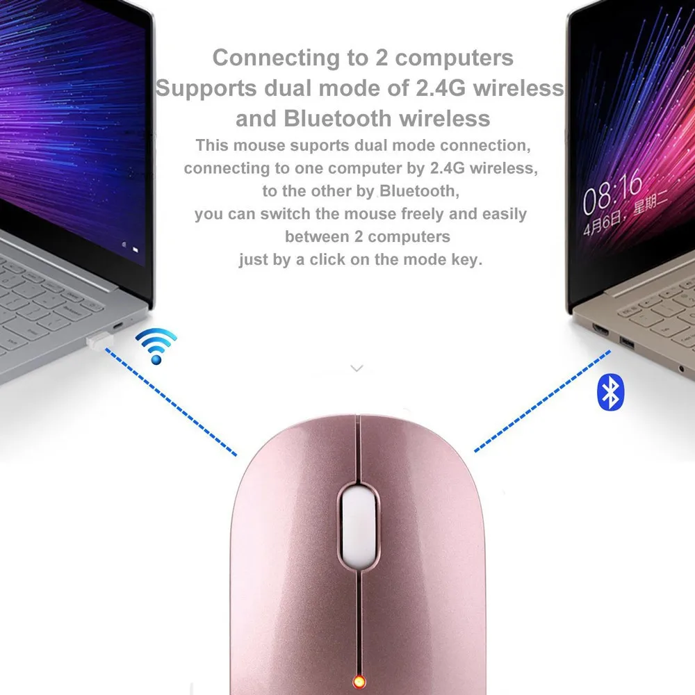 Beautyss игровая оптическая мышь 2 4G беспроводная модная ультратонкая компьютерная с