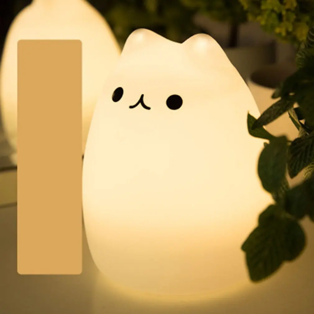 Creative LED Lovely Cute Clever Cat Battery Night Light Home Decoration Atmosphere Eye Protection Touch Lamp Sale