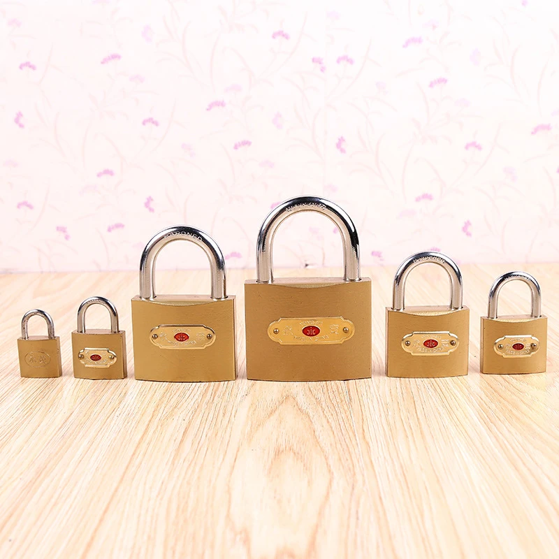 

Useful Imitation Copper Safety Portable Iron Padlock Door Key Lock for Theft Prevention Home School Box Table Mailbox Cabinet