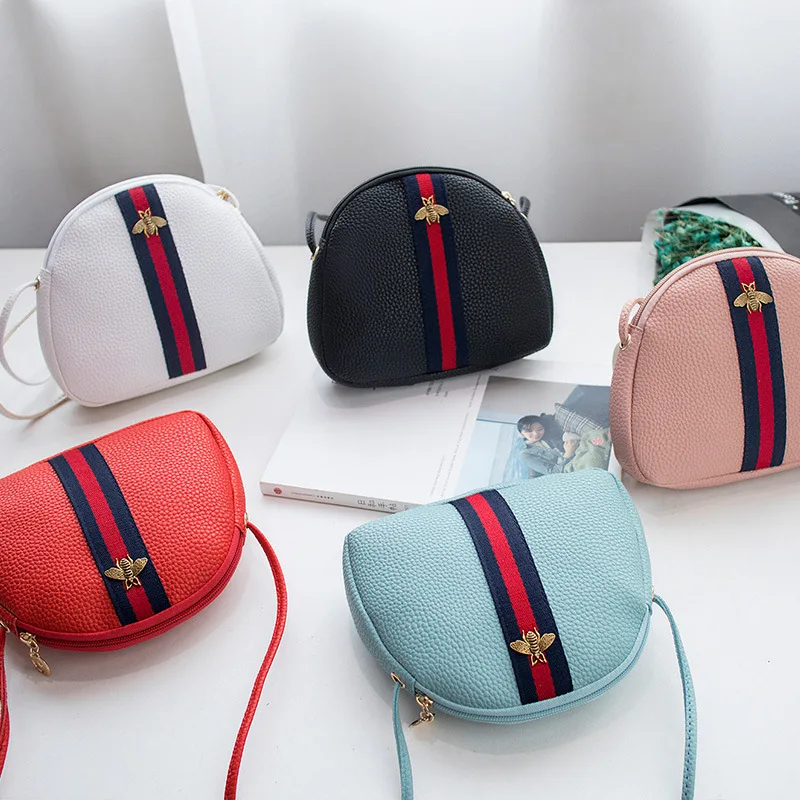 

Small Bag 2019 New Style Bag Women's Shell Bag Korean-style Contrast Color Small Bee Crossbody Bag