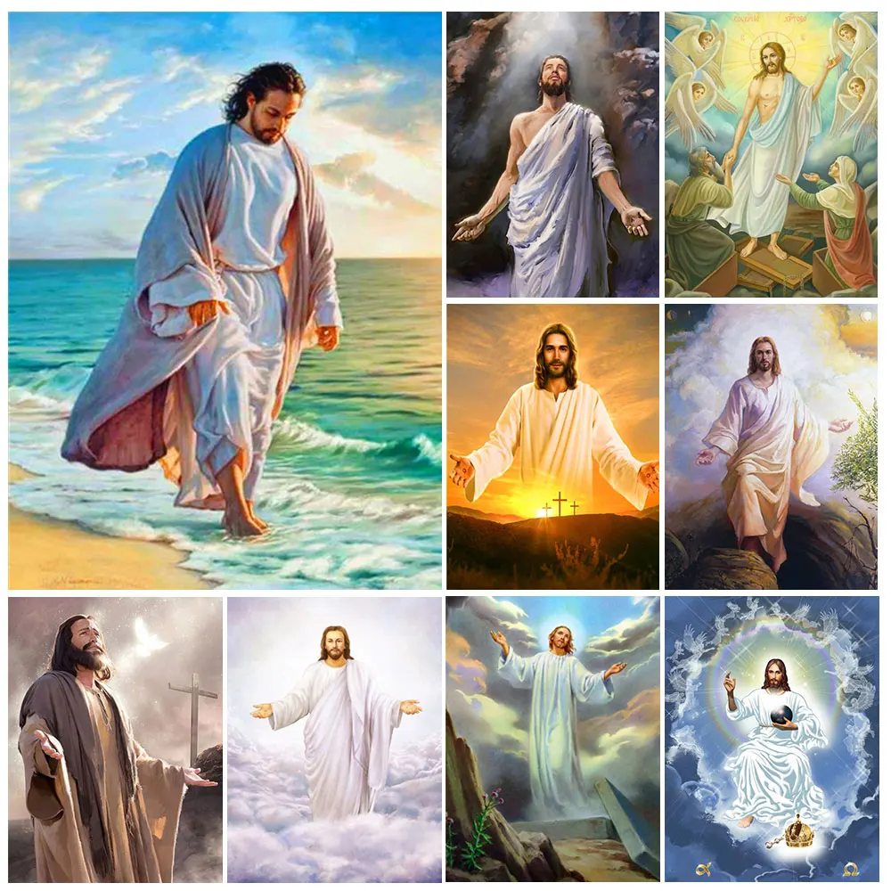 Diamond Painting Religious Jesus God Full Square/round Embroidery Mosaic Christian Religion Portrait Home Decor Art Gift | Дом и сад