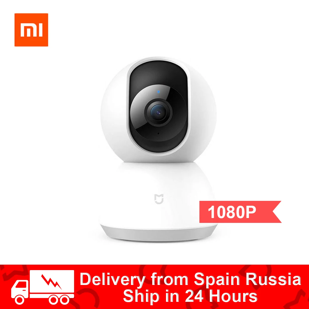 Xiaomi Mijia-Cámara IP inalámbrica con ángulo de 360º para el hogar, cámara de seguridad Wifi con resolución 1080P, visión nocturna, detección de movimiento mejorada por inteligencia artificial