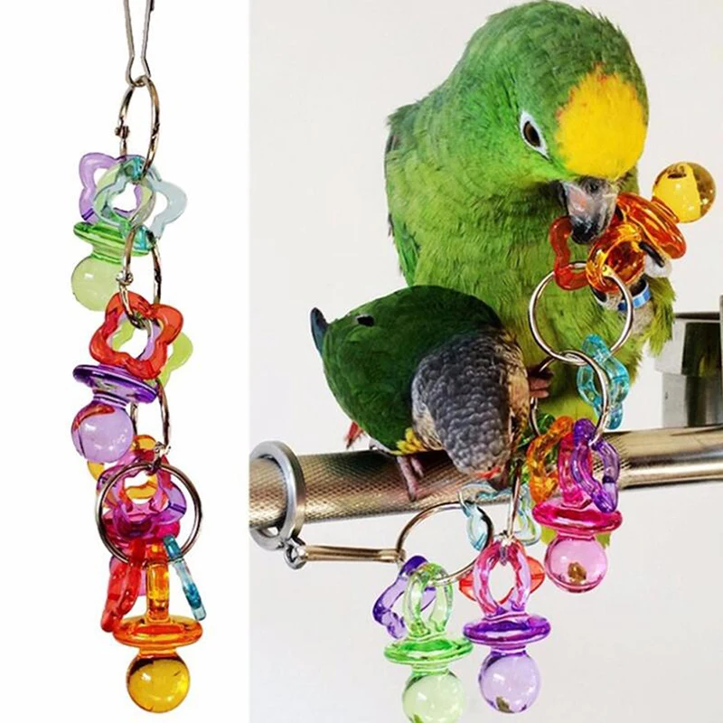 Игрушечные попугаи акриловые нашест для птиц игрушки для жевания игрушки круглые бусины форма игрушка-попугай игрушки аксессуары