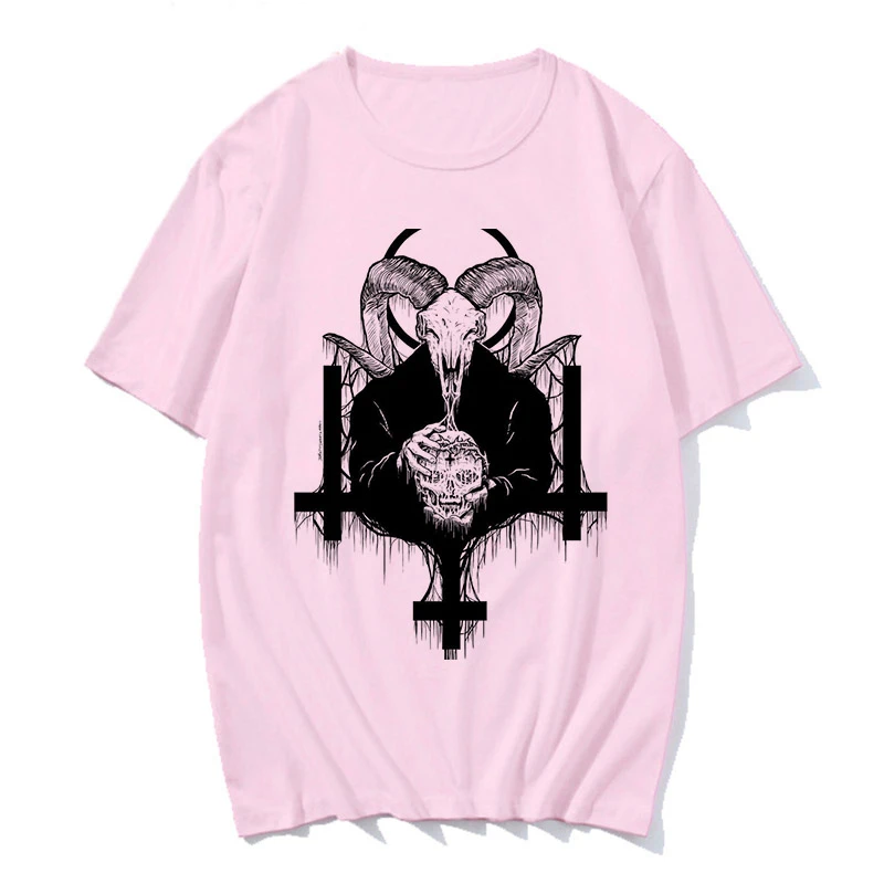 Футболка с ужасом Сатаной мужская женская Demon Death Scary Evil Satanism Grim Reaper Baphomet футболка