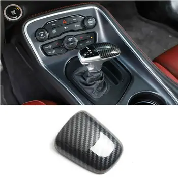 

Gear Shift Knob Cover Sticker Carbon Fiber Style ABS Car Interior Decorative Trim For Dodge Charger Challenger 2015-2019