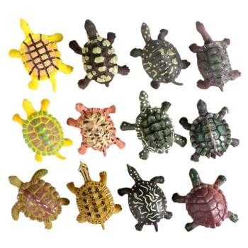 

Big deal Mini Simulation Solid Turtle Model 12 Packs Wild Animal Vinyl Water Turtle Tortoise Decoration Toy