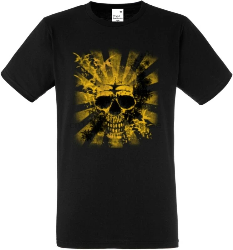 

T Shirt In Schwarz Mit Einem Gothik-Biker-&Tattoomotiv Modell Yellow Ghost