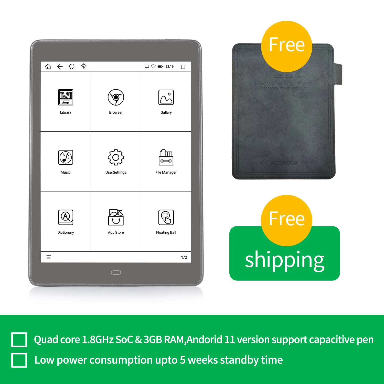 Meebook P78 pro, lector de Ebook Android de 7,8 pulgadas, con google store  y tarjeta SD, luz frontal Dual y wifi - AliExpress