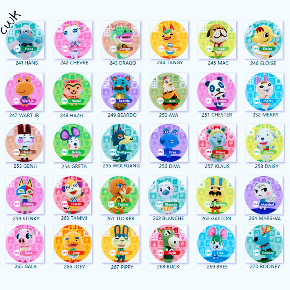 Быстрая доставка Series3 (241-270) NS Switch 3DS игра Animal Crossing Amiibo Villager NFC мини монета карта |