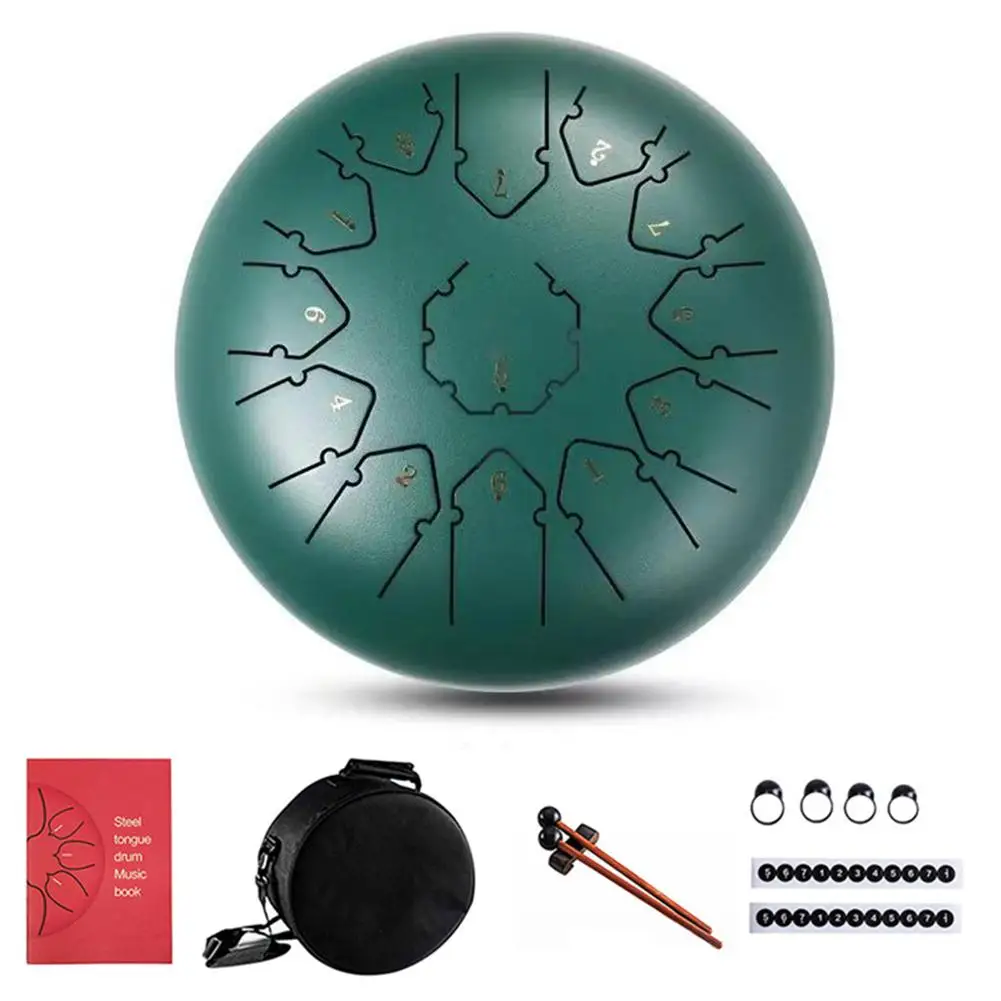 2 12 дюймов 13 нот Hangdrum Handpan стальной язык барабан с молотками музыкальная Книга сумка ударный инструмент для музыкальных терапевтов - Цвет: 2