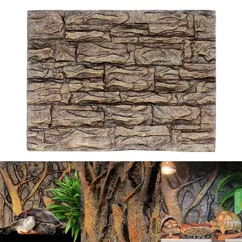 

3D Foam Rock Stone Aquarium Background Board Decor Foam Board for Reptile Fish Tank 60x45cm TN88