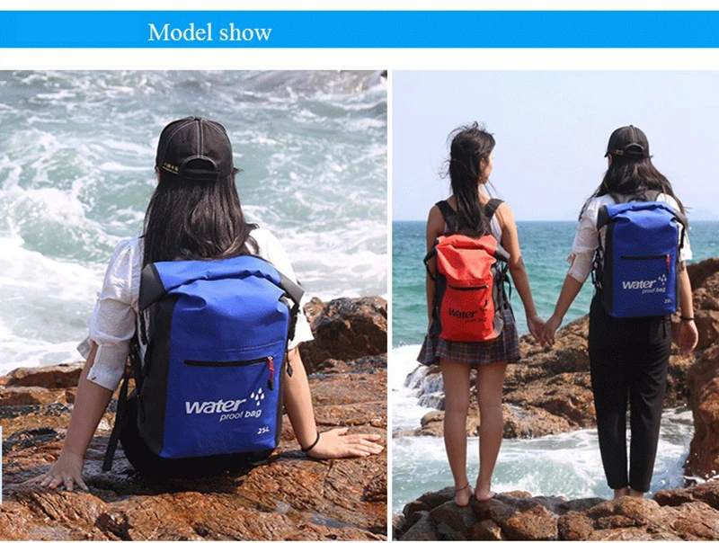 25L Outdoor Waterproof Swimming Bag Backpack Bucket Dry Sack Storage Bag Rafting Sports Kayaking Canoeing Travel Waterproof Bag (2)