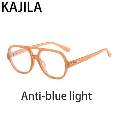 Квадратная анти-синий светильник, женские очки, Новое поступление, пластиковая оправа, Ретро стиль, фирменный дизайн, роскошные Прозрачные плоские очки, 3340 - Цвет оправы: Transparent Brown