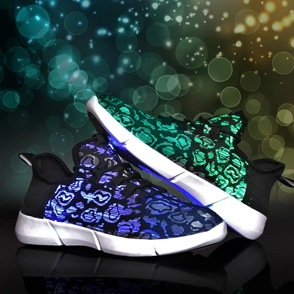 New Black Fashion USB Charger Glowing Light up Sneakers Led Children Lighting Shoes Boys Girls illuminated Luminous Sneaker - Цвет: Black