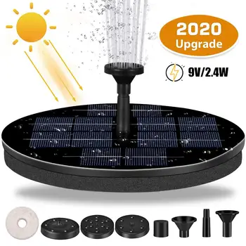 

2020 New Solar Fountain Pump Waterproof Round Solar Powered Water Pump Kit For Bird Bath Pond Pool Garden 9V2.4W