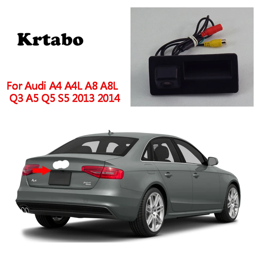 For Audi A4 A4L A8 A8L Q3 A5 Q5 S5 2013 2014 Car Rear View Back Up Reverse Parking Camera HD CCD Night Vision+high quality CCD