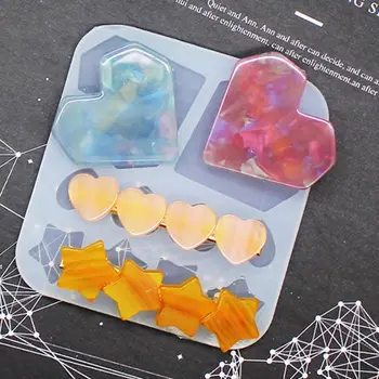 

Crystal Epoxy Resin Mold Hair Clip Casting Silicone Mould Hairpin Making Tool