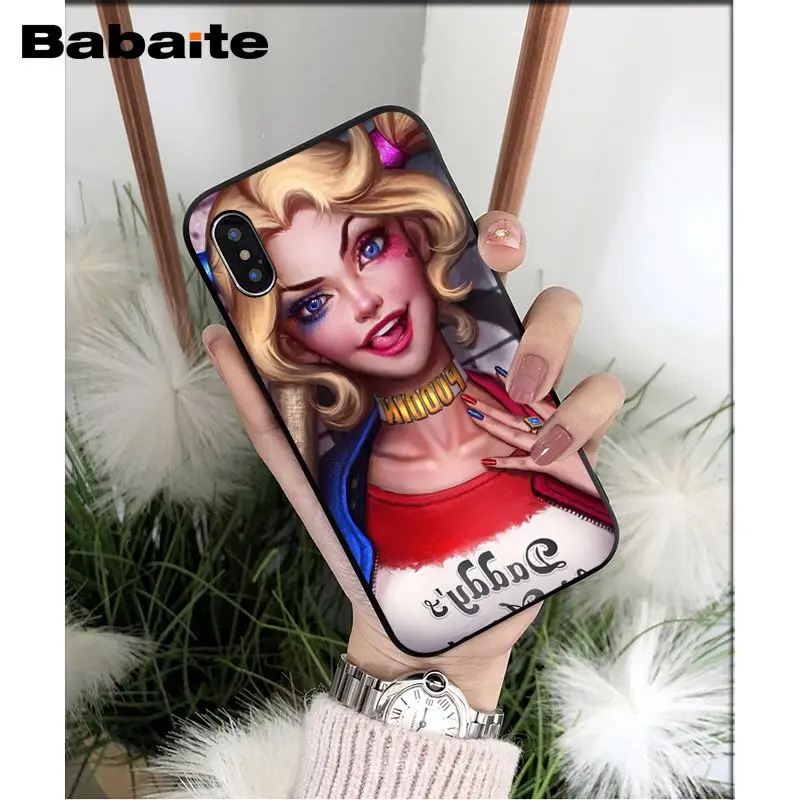 A2 Babaite Harley Quinn отряд самоубийц Джокер подмигивание мягкий чехол для телефона для iPhone11 8 7 6 6S Plus 5 5S SE XR X XS 11 pro Coque Shell - Цвет: A2
