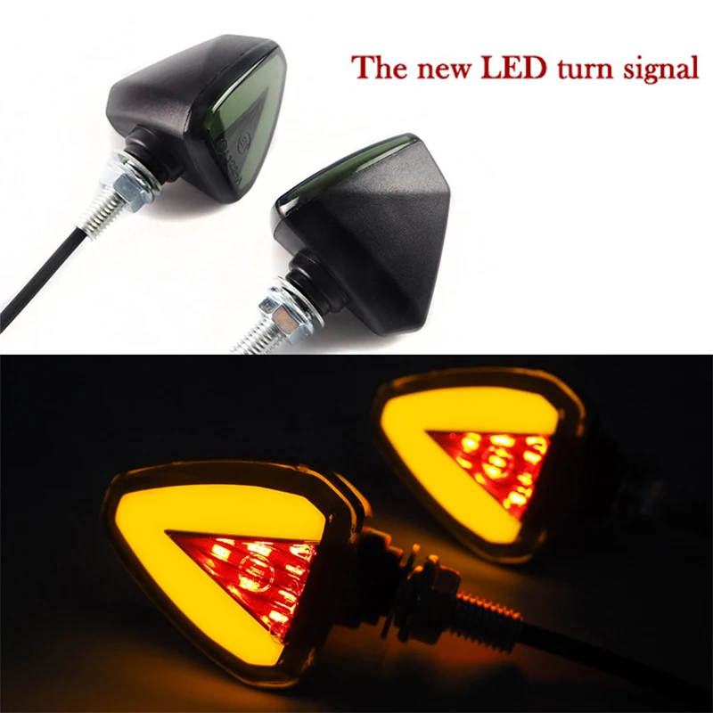 

1PCS 12V Motorcycle Modified Turning Signals Light Yellow Light Motorcycle LED Signal Lamp 3 Line with Steering Angle Light