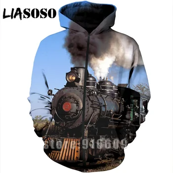 

Funny 3D Print Steam engine Anime car Long sleeve hip hop train Sweatshirt jacket Harajuku zipper shirt hoodies rock hoodie A188