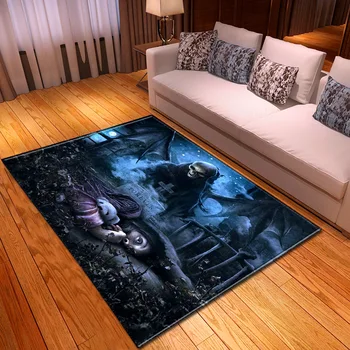 

Nordic Skull 3D Printing Carpets for Living Room bedroom decorate Carpet Home Halloween Party Area Rug Kids Room Play Floor Mats
