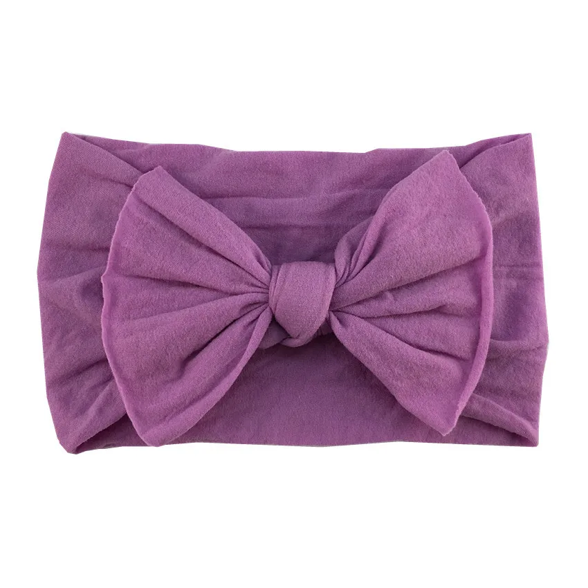 20pcs/lot Ear Turban Girl Lovely Headwear Wide Elastic Soft Nylon Headband with 4.5'' Hair Bow Headwrap For Kids Hair Accessorie
