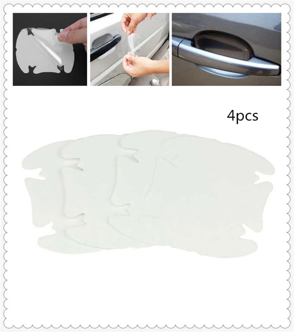 Car shape door handle protective film handle transparent stickers for Jeep Liberty Trailhawk Commander Hurricane Gladiator