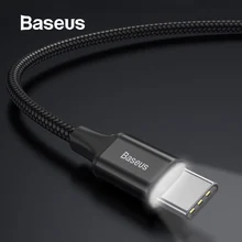 Baseus usb type-C кабель для samsung Galaxy S9 2A Быстрая зарядка кабель синхронизации данных для Xiaomi max 3 huawei p20 светодиодный светильник USB C кабель