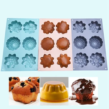 

3Pack Silicone Fancy Soap Molds - 6 Cavity Handmade Sopa Molds for Bundt Cake, Cupcake, Muffin, Cake, Pudding and Soap