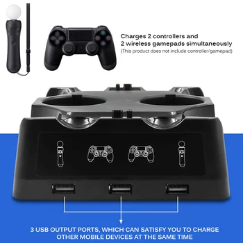 

Ontroller Charging Base For VR Controller Charger 3 USB Four Slots Light Controller Charging Station FourLED Controller Pattern