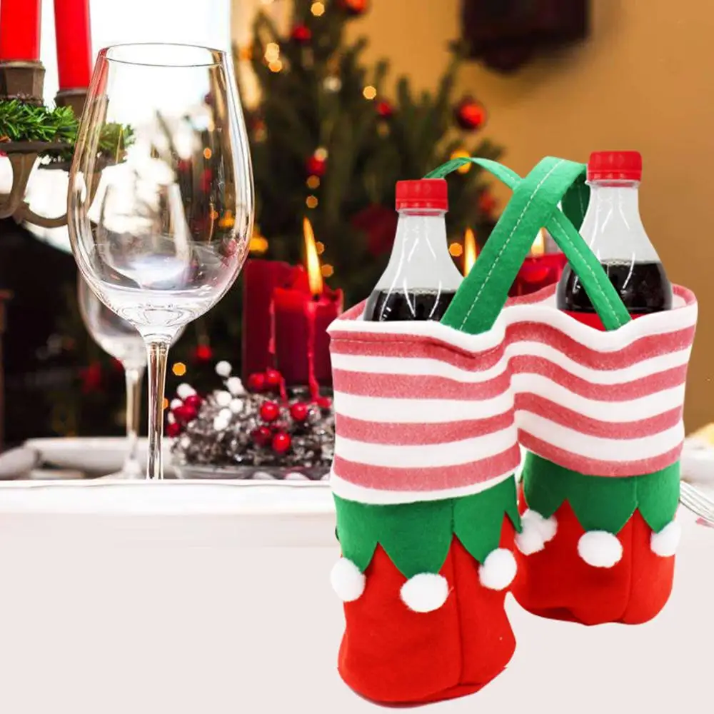 

Christmas Coke bags Candy chocolate Wine drink coke Bottle Bag Pants Trousers package Christmas Home Party Decoration