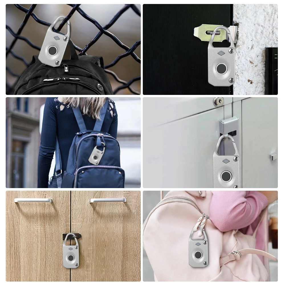 

Hot Smart Fingerprint Padlock Mini Smart Lock 10 Fingerprint Recording Security Padlock Outdoor Travel Rechargeable Luggage Lock