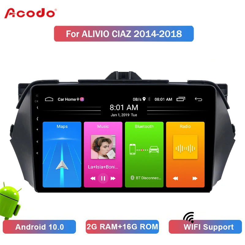 Автомобильная Мультимедийная система ACODO 2 Гб ОЗУ + 16 ПЗУ Android 10 0 для Suzuki ALIVIO CIAZ