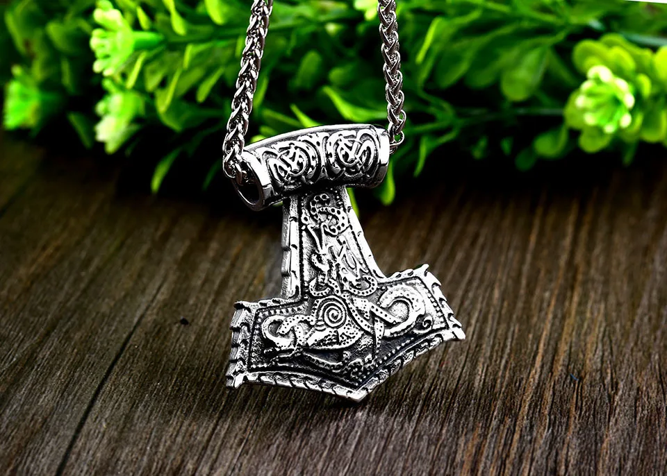 Байер Норс Ворон ожерелье с кулоном викинга ворона руны Тор молот Мьёльнир талисман Винтаж Орел мужчины цепи o мужчины BP8-364